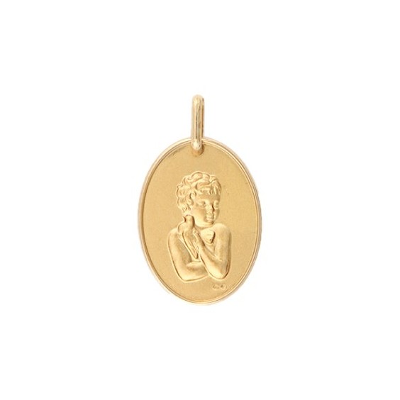 Médaille enfant à la colombe Or 9 carats jaune - La Petite Française
