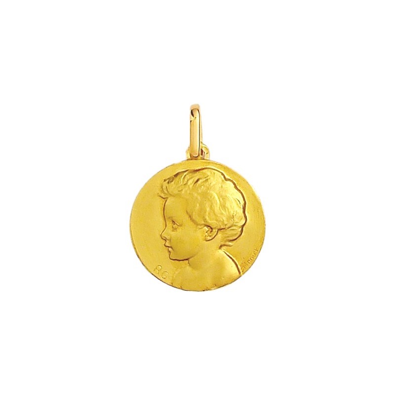 Médaille enfant - 20 mm - Or 9 carats  jaune - La Petite Française