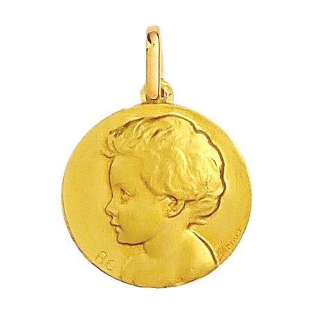 Médaille enfant - 20 mm - Or 9 carats  jaune - La Petite Française