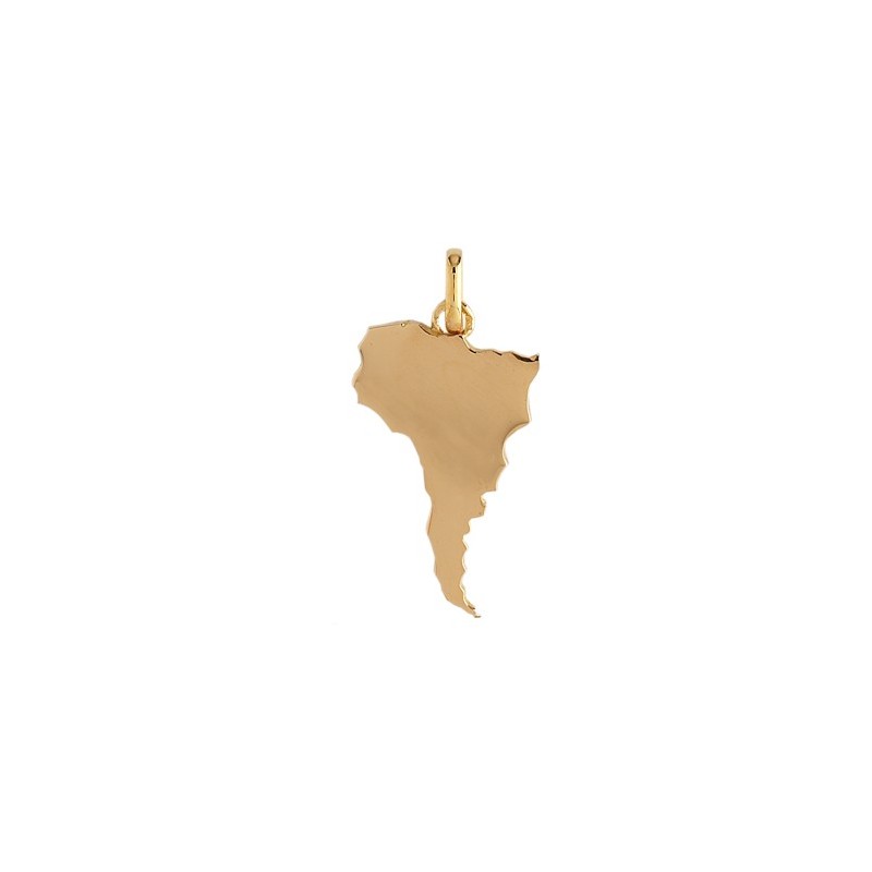 Pendentif carte Amérique Latine Or 9 carats jaune - La Petite Française