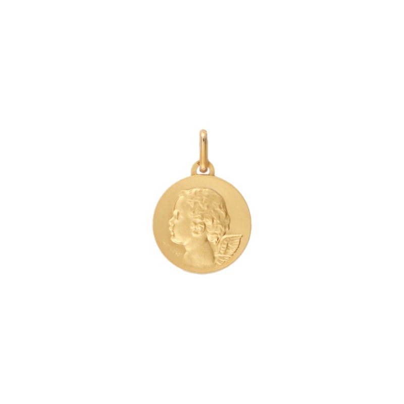 Médaille ange - 15 mm - Or 9 carats  jaune - La Petite Française