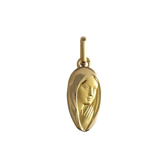 Médaille Sainte-Vierge ovale Or 9 carats jaune - La Petite Française