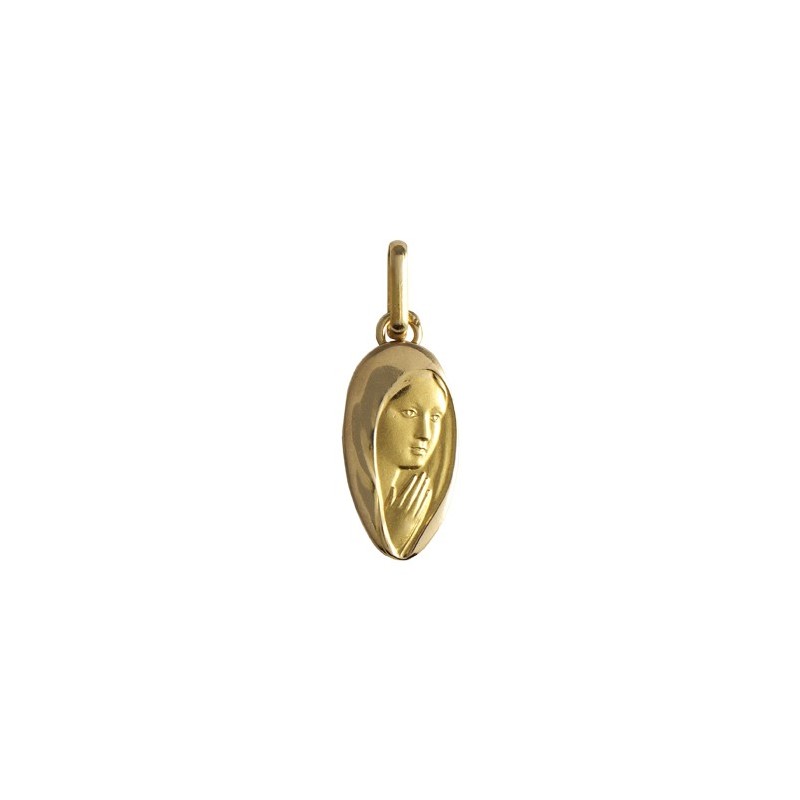 Médaille Sainte-Vierge ovale Or 9 carats jaune - La Petite Française