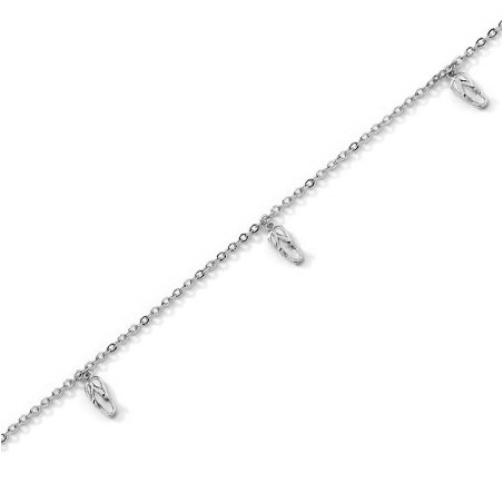 Bracelet charm's tongs blanches argent