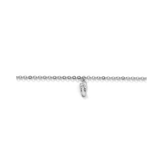 Bracelet charm's tongs blanches argent