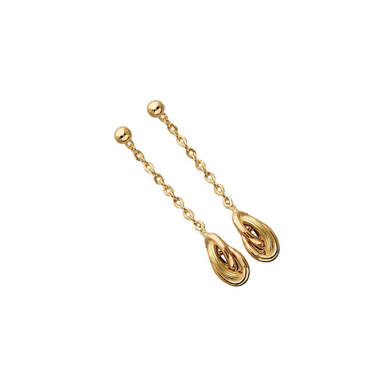 Boucles d'oreilles pendantes noeud Antillais Or 18 carats - La Petite Française