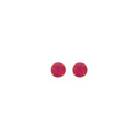 Boucles d'oreilles rubis Or 18 carats jaune - 4 mm - La Petite Française