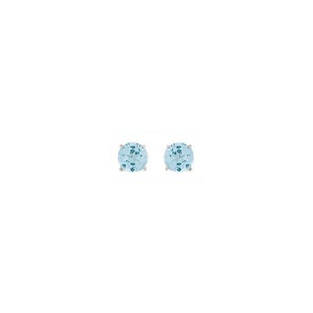 Boucles d'oreilles topaze bleue Or 18 carats gris  - 3.5 mm - La Petite Française
