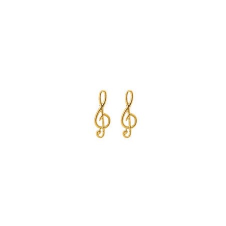 Boucles d'oreilles clef de sol Or 18 carats jaune - La Petite Française