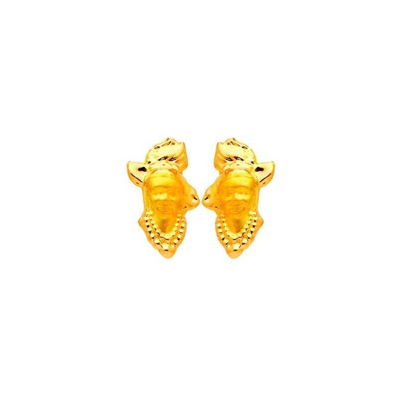 Boucles d'oreilles tête Antillaise Or 18 carats - 16 MM - La Petite Française