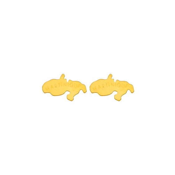 Boucles d'oreilles Martinique Or 18 carats jaune - 10 MM - La Petite Française