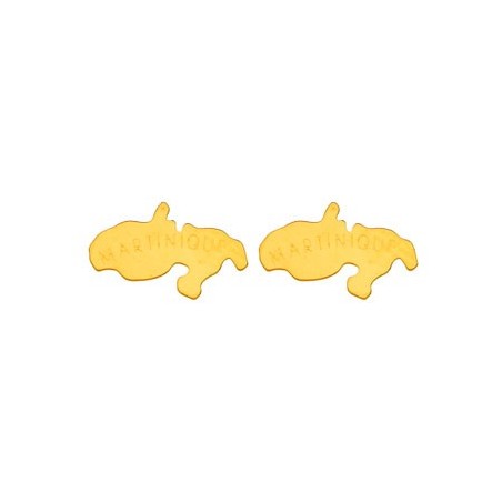 Boucles d'oreilles Martinique Or 18 carats jaune - 10 MM - La Petite Française