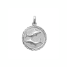 Pendentif poissons rond ciselé argent - La Petite Française