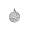 Pendentif vierge rond ciselé argent - La Petite Française