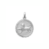 Pendentif lion rond ciselé argent - La Petite Française