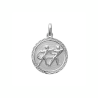 Pendentif gémeaux rond ciselé argent - La Petite Française