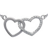 Collier 2 coeurs zirconium et argent - La Petite Française