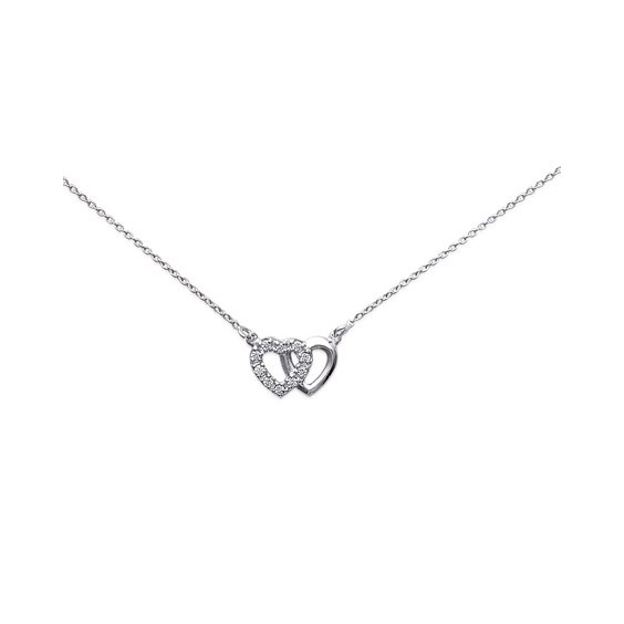 Collier 2 coeurs PM argent - La Petite Française