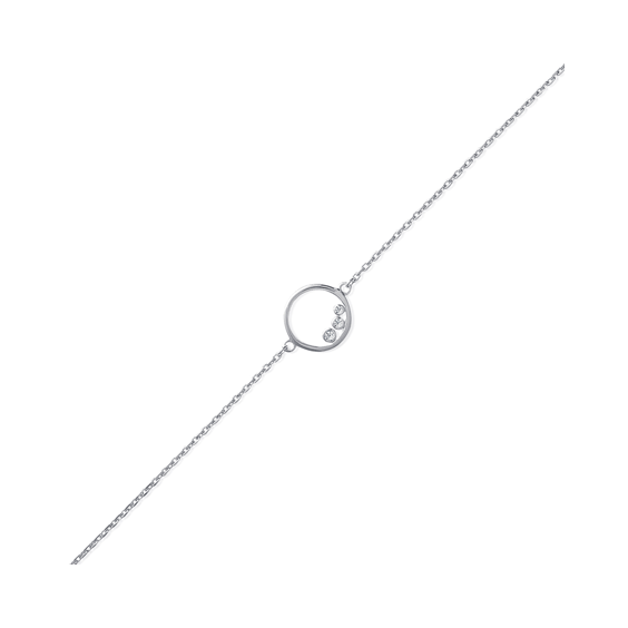 Bracelet anneau 3 zirconiums argent - La Petite Française