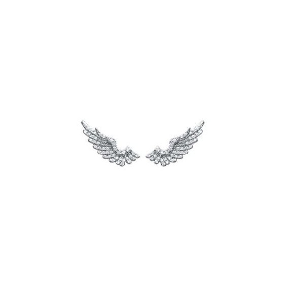 Contours d'oreilles ailes argent et zirconiums - La Petite Française