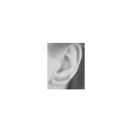 Contours d'oreilles laurier argent et zirconiums - La Petite Française