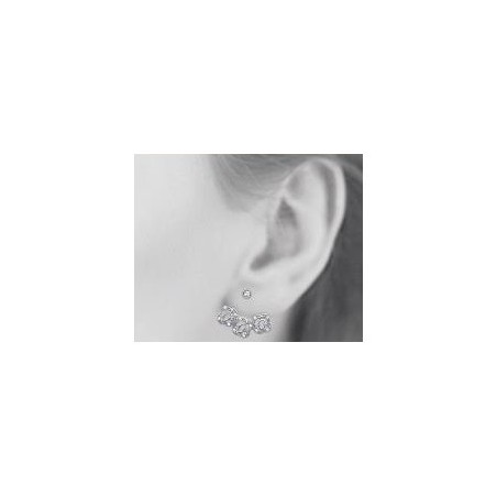 Bijoux lobes d'oreilles tourbillons argent et zirconiums - La Petite Française