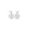 Boucles d'oreilles pendantes fleur argent et strass - La Petite Française