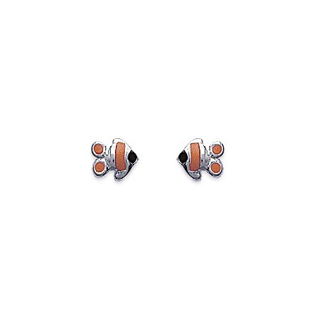 Boucles d'oreilles poisson argent - La Petite Française