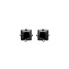 Boucles d'oreilles carrés noirs argent - La Petite Française
