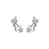 Boucles d'oreilles fée avec étoile argent et zirconiums - La Petite Française