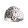 Chevalière lion rubis argent - La Petite Française