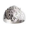 Chevalière lion yeux diamants argent - La Petite Française