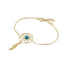 Bracelet attrape-rêve plume plaqué or et turquoise - La Petite Française