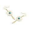Boucles d'oreilles attrape-rêve plume plaqué or et turquoise - La Petite Française