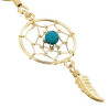 Boucles d'oreilles attrape-rêve plume plaqué or et turquoise - La Petite Française