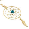 Boucles d'oreilles attrape-rêve plume plaqué or et turquoise - La Petite Française