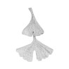Pendentif Ginkgo biloba 2 feuilles argent - La Petite Française