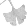 Collier Ginkgo biloba 2 feuilles argent - La Petite Française
