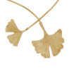 Collier Ginkgo biloba 2 feuilles plaqué or - La Petite Française