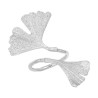 Bague Ginkgo biloba 2 feuilles argent - La Petite Française