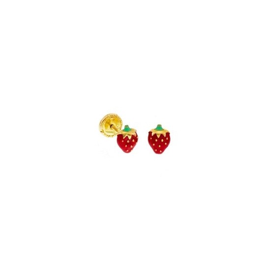 Boucles d'oreilles fraise Or 18 carats - La Petite Française