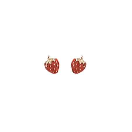 Boucles d'oreilles fraise Or 18 carats - La Petite Française