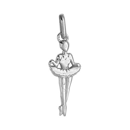 Pendentif ballerine en Or 18 carats gris - La Petite Française