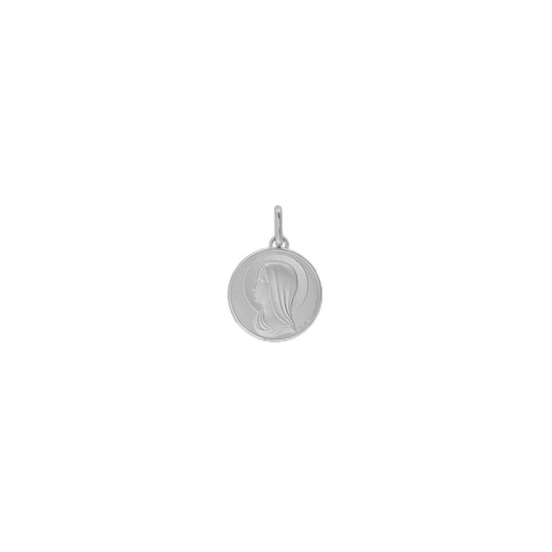 Médaille Sainte-Vierge - 15 mm - Or 18 carats gris - La Petite Française