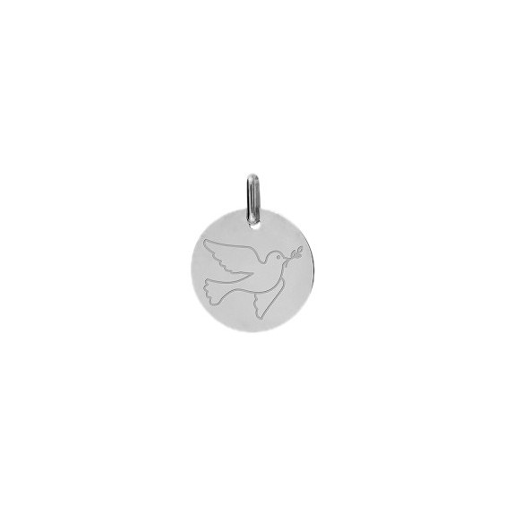Médaille colombe de la paix Or 18 carats gris - La Petite Française