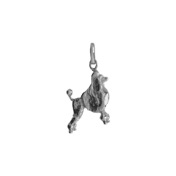 Pendentif chien Caniche Royal Or 18 carats gris - 25 MM - La Petite Française