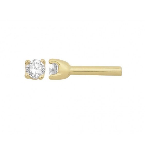 Boucles d'oreilles diamants,0.06 carat GSI1 4 griffes - Or 18 carats jaune - La Petite Française