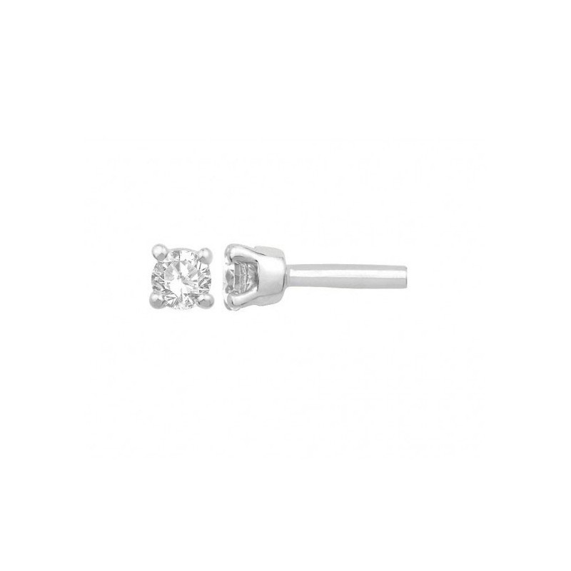 Boucles d'oreilles diamants, 0.11 carat GSI1 4 griffes - Or 18 carats gris - La Petite Française