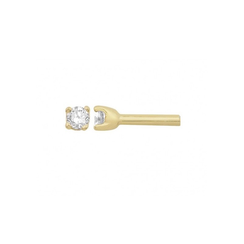 Boucles d'oreilles diamants,0.11 carat GSI1 4 griffes - Or 18 carats jaune - La Petite Française