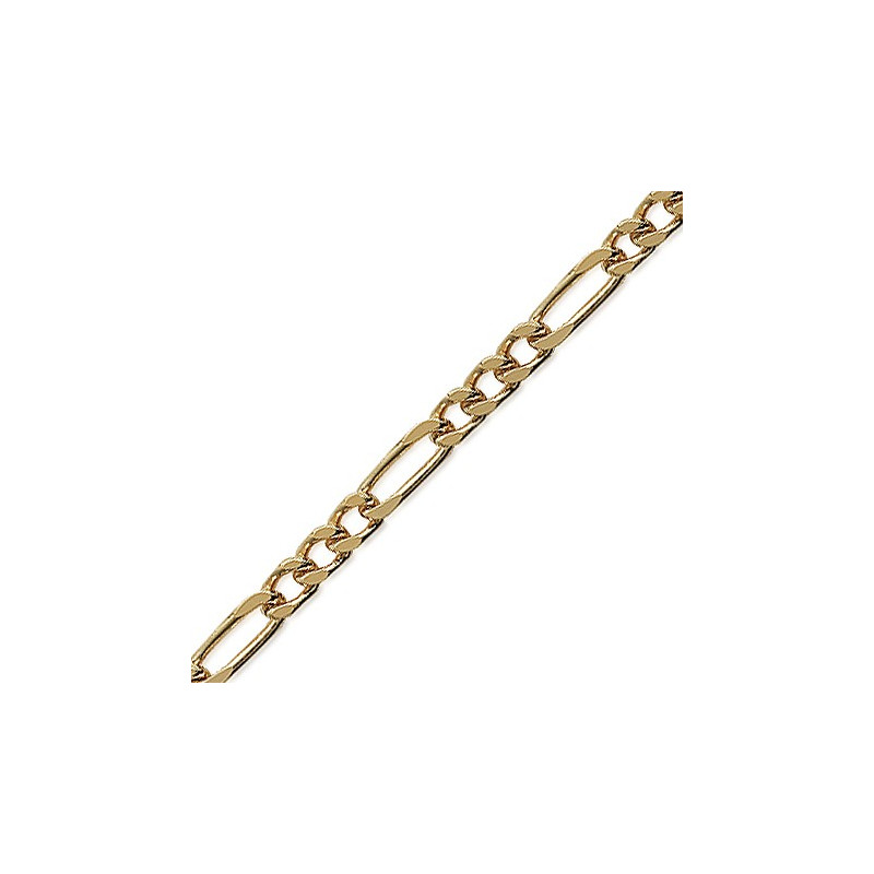 Chaîne maille figaro 1-3  plaqué or - 4 MM - 55 cm - La Petite Française
